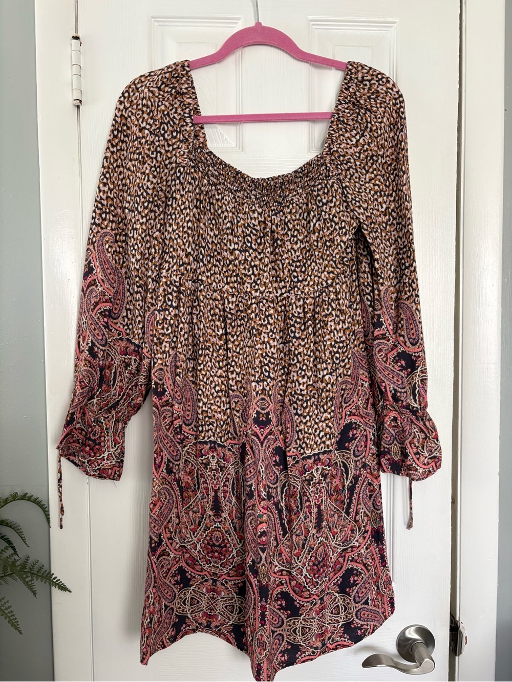 Anthropologie Mixed-Print Tunic Dress